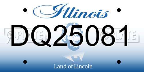DQ25081 Illinois License Plate