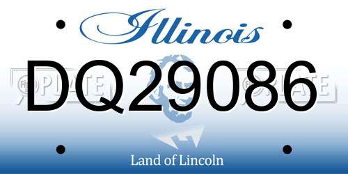 DQ29086 Illinois License Plate