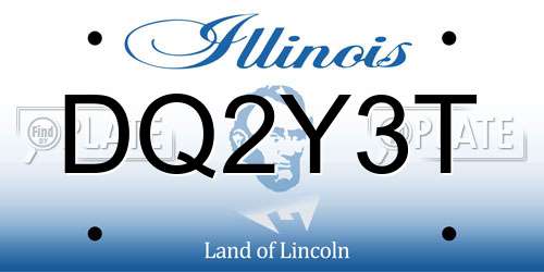 DQ2Y3T Illinois License Plate