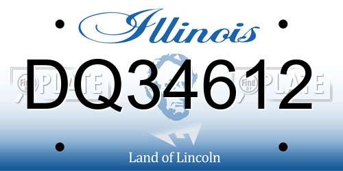 DQ34612 Illinois License Plate