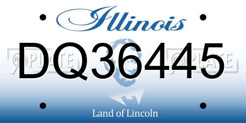 DQ36445 Illinois License Plate