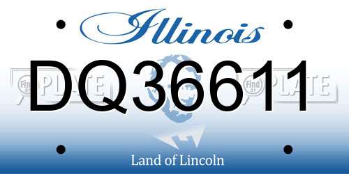 DQ36611 Illinois License Plate