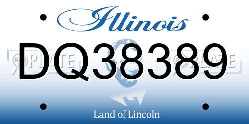 DQ38389 Illinois License Plate
