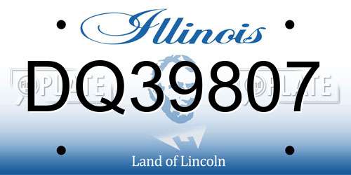 DQ39807 Illinois License Plate