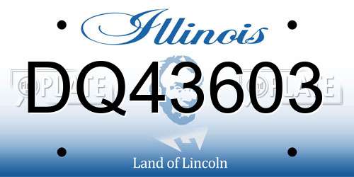 DQ43603 Illinois License Plate