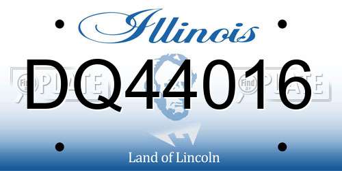 DQ44016 Illinois License Plate