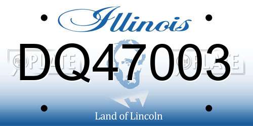 DQ47003 Illinois License Plate