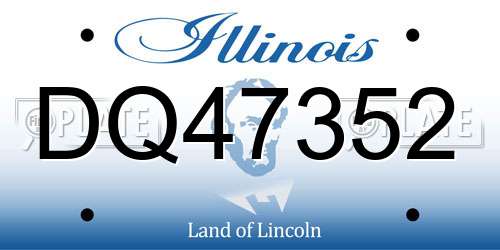 DQ47352 Illinois License Plate