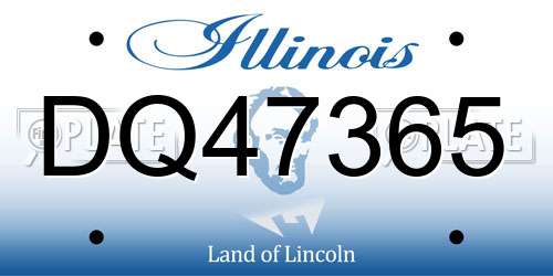 DQ47365 Illinois License Plate