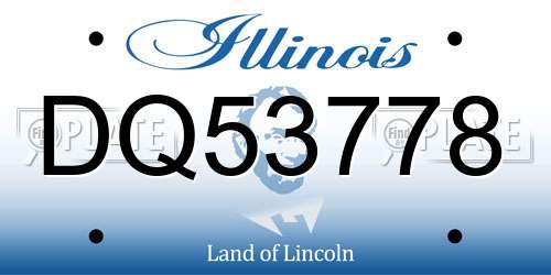 DQ53778 Illinois License Plate