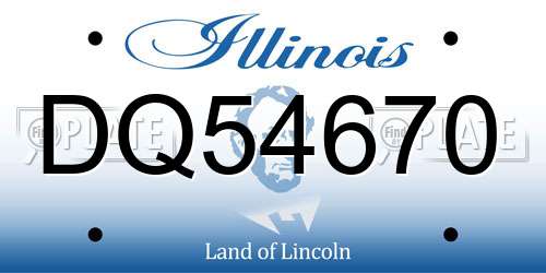 DQ54670 Illinois License Plate