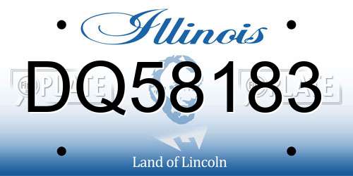 DQ58183 Illinois License Plate
