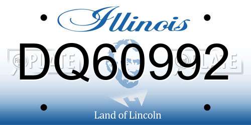 DQ60992 Illinois License Plate