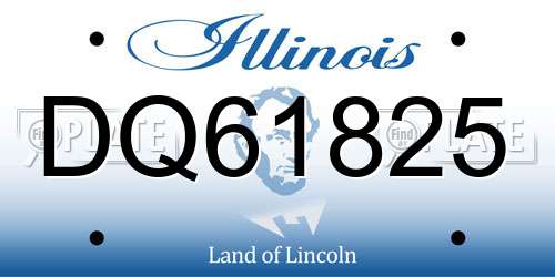 DQ61825 Illinois License Plate