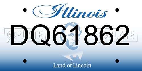 DQ61862 Illinois License Plate