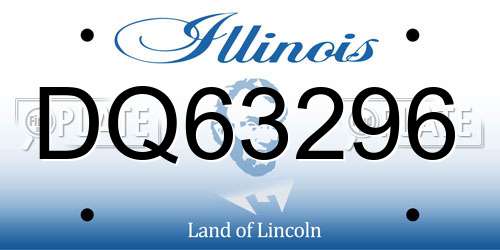 DQ63296 Illinois License Plate