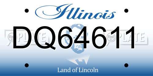 DQ64611 Illinois License Plate