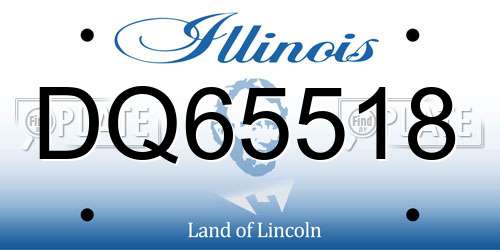 DQ65518 Illinois License Plate