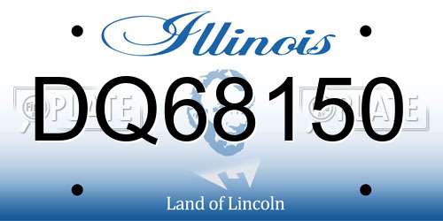 DQ68150 Illinois License Plate