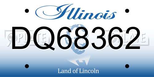 DQ68362 Illinois License Plate