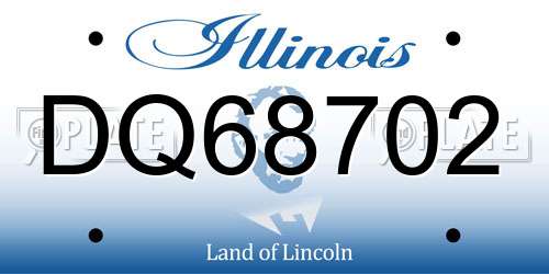 DQ68702 Illinois License Plate
