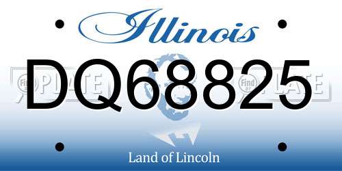 DQ68825 Illinois License Plate