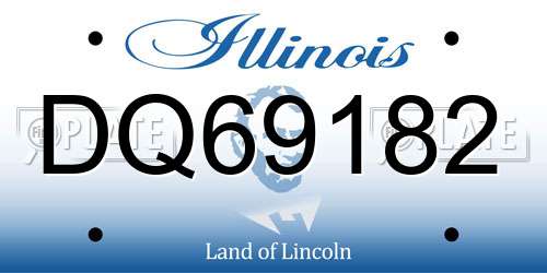 DQ69182 Illinois License Plate