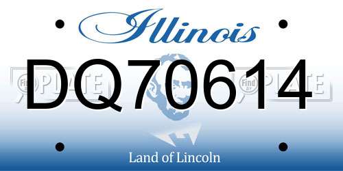 DQ70614 Illinois License Plate