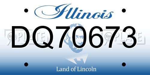 DQ70673 Illinois License Plate