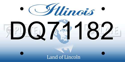 DQ71182 Illinois License Plate