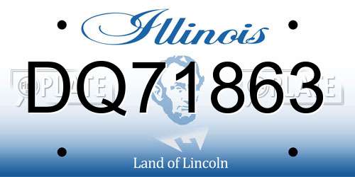 DQ71863 Illinois License Plate