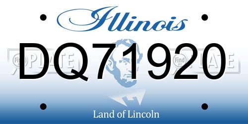 DQ71920 Illinois License Plate