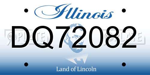 DQ72082 Illinois License Plate