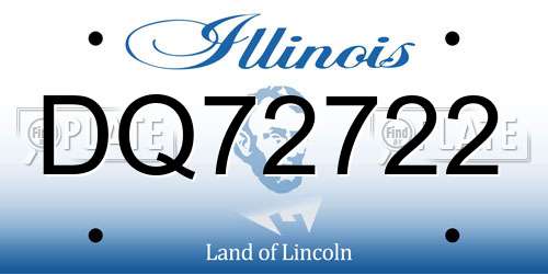 DQ72722 Illinois License Plate
