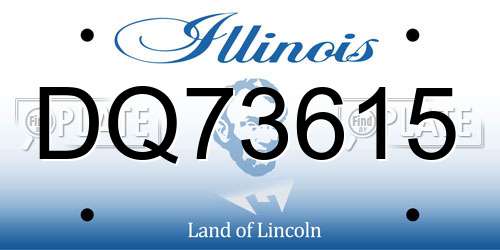 DQ73615 Illinois License Plate
