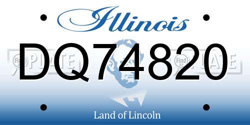 DQ74820 Illinois License Plate