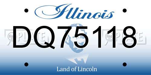 DQ75118 Illinois License Plate