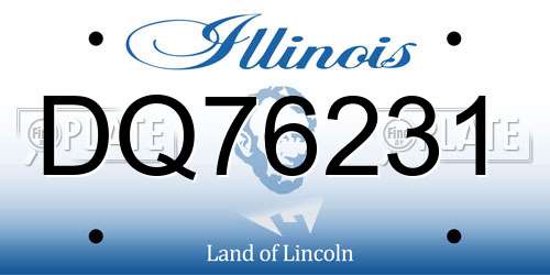 DQ76231 Illinois License Plate