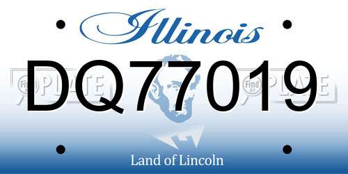 DQ77019 Illinois License Plate