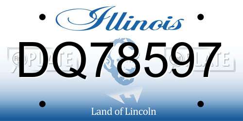 DQ78597 Illinois License Plate