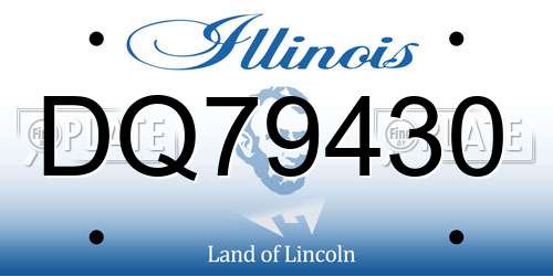 DQ79430 Illinois License Plate