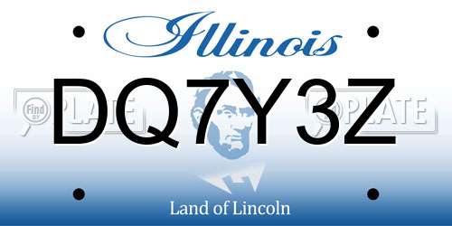 DQ7Y3Z Illinois License Plate