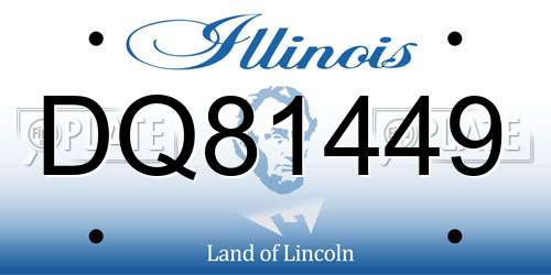 DQ81449 Illinois License Plate