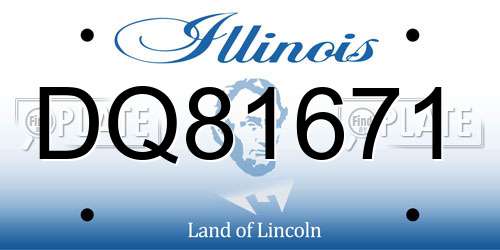 DQ81671 Illinois License Plate