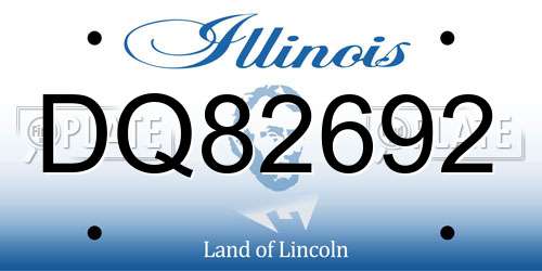 DQ82692 Illinois License Plate