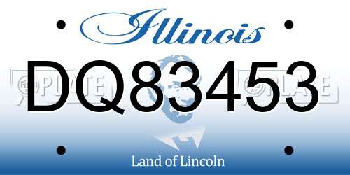 DQ83453 Illinois License Plate