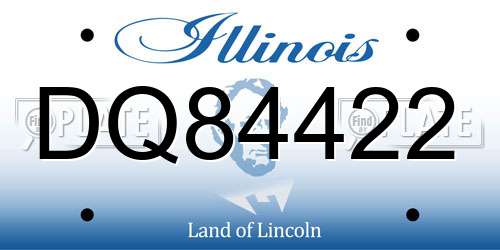 DQ84422 Illinois License Plate