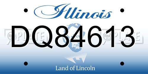 DQ84613 Illinois License Plate
