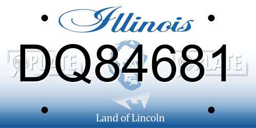 DQ84681 Illinois License Plate