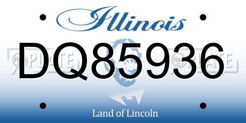 DQ85936 Illinois License Plate